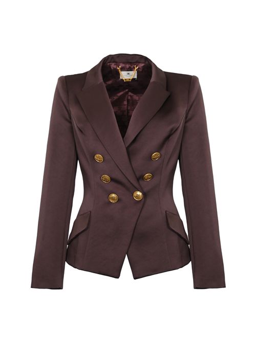Giacca doppiopetto in duchesse Elisabetta Franchi | GI18657E2EA4